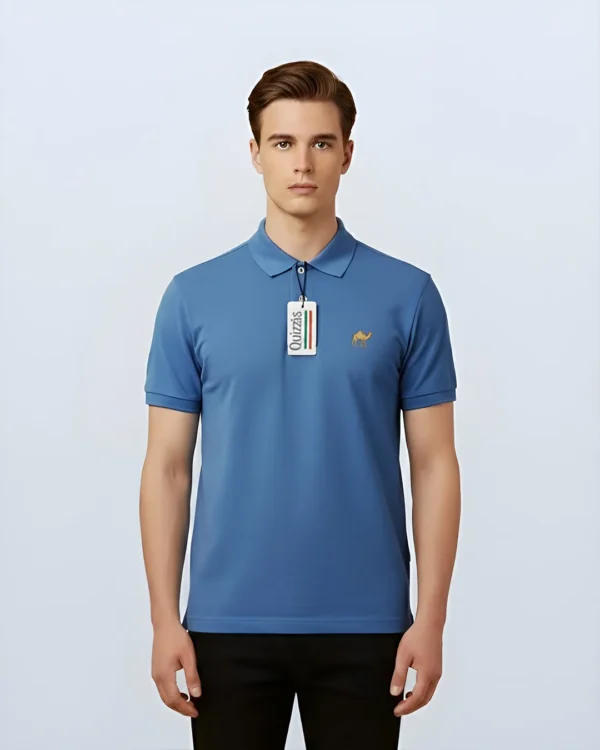 baby blue Quizas-Dry fit Polo Shirt