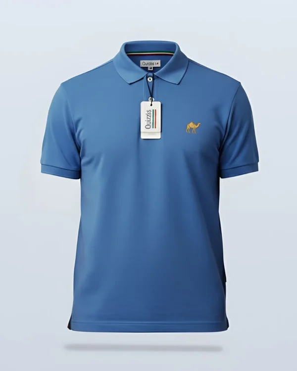 baby blue Quizas-Dry fit Polo Shirt