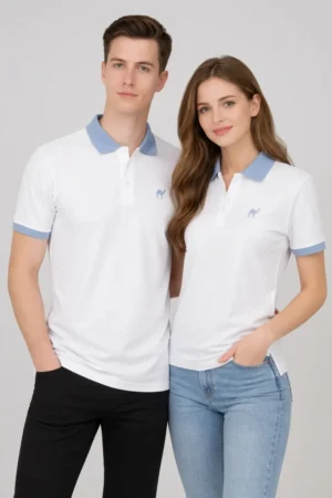 Baby Blue Collar Quizas-HoneyCombed  Polo Shirt