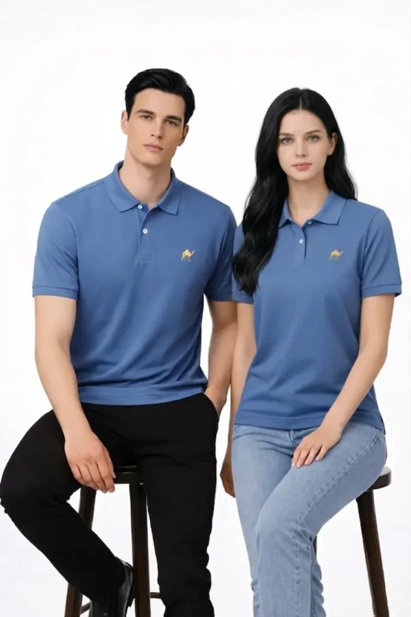 baby blue Quizas-Dry fit Polo Shirt