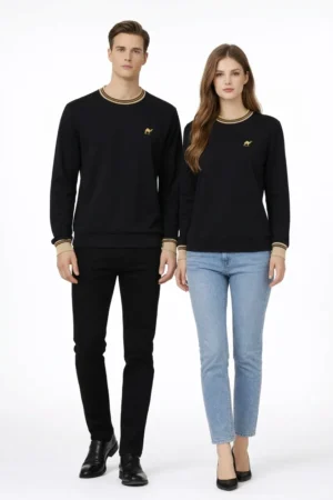 Black*Gold Quizas- Round Neck T-Shirt