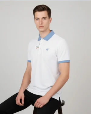 Baby Blue Collar Quizas-HoneyCombed  Polo Shirt