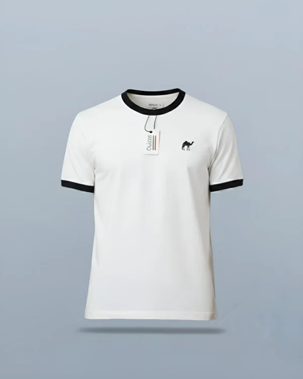 White*Black Quizas- Round Neck T-Shirt