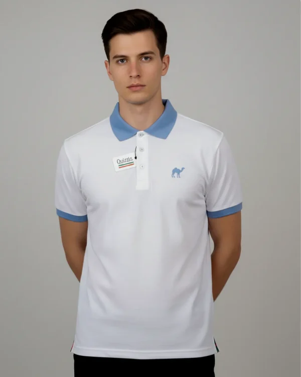Baby Blue Collar Quizas-HoneyCombed  Polo Shirt